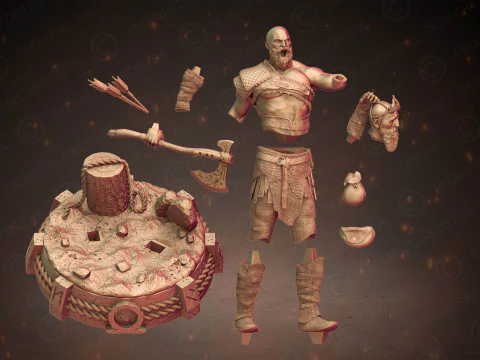 Kratos - God Of War Ready To Print 3D Print Model