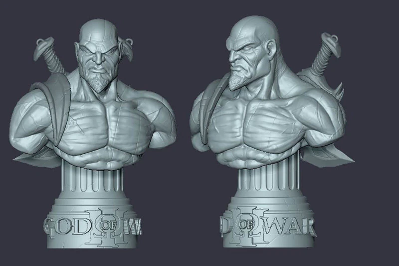 Kratos Bust - Arstation Ready To Print 3D Print Model .c4d .max .obj .3ds .fbx .stl .blend 