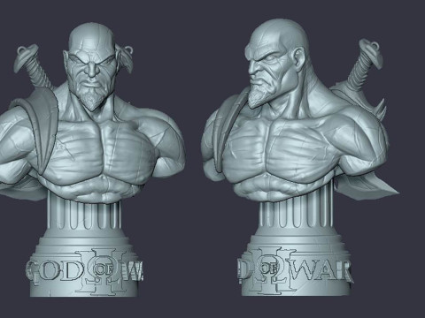 Kratos Bust - Arstation Ready To Print 3D Print Model