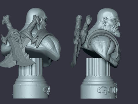 Kratos Bust - Arstation Ready To Print 3D-Druckmodell