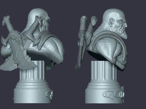 Kratos Bust - Arstation Ready To Print 3D Print Model