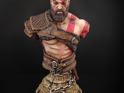 Kratos Bust Ready To Print 3D Print Model