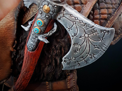Kratos Bust Ready To Print Model Cetak 3D