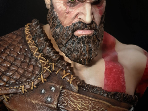Kratos Bust Ready To Print Model Cetak 3D