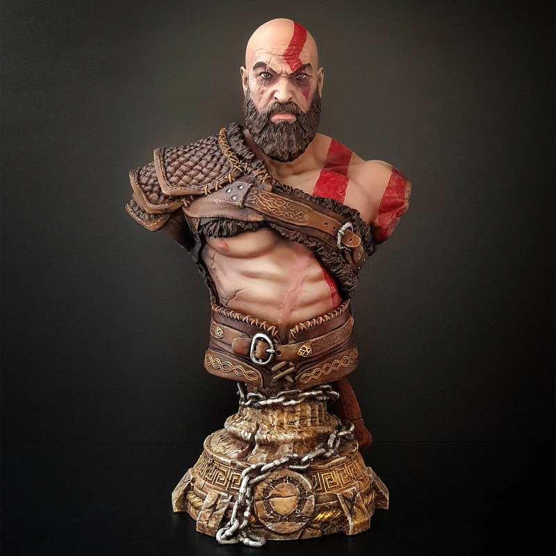 Kratos Bust 3D Print Model .c4d .max .obj .3ds .fbx .stl .blend 