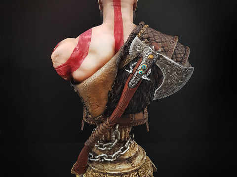 Kratos Bust Ready To Print Model Cetak 3D