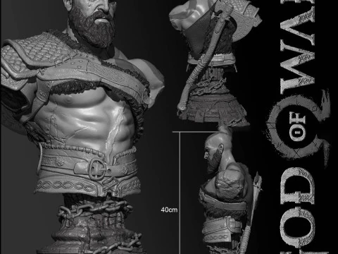 Kratos Bust 3D Print Model