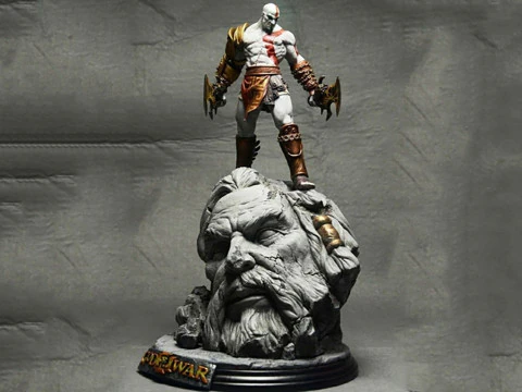 Kratos VS Zeus Siap Cetak Model Cetak 3D