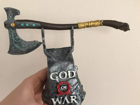PS4 God Of War Stand Ready To Print 3D Принт Модель