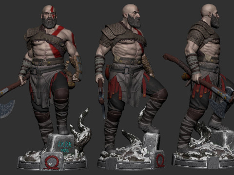 Kratos God Of War Ready To Print 3Dプリントモデル