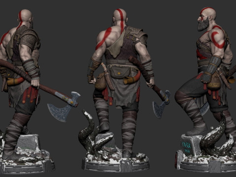 Kratos God Of War Ready To Print 3Dプリントモデル