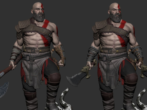 Kratos God Of War Ready To Print 3Dプリントモデル