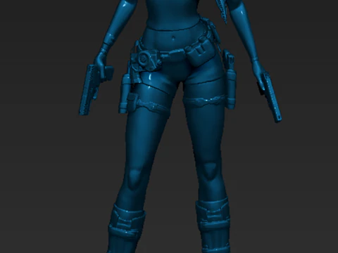 Lara Croft Cl&aacute;ssico pronto para imprimir Modelo de Impressão 3D
