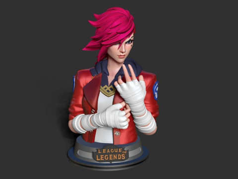 Vi Bust - Arcane Fanart Ready To Print 3D Print Model