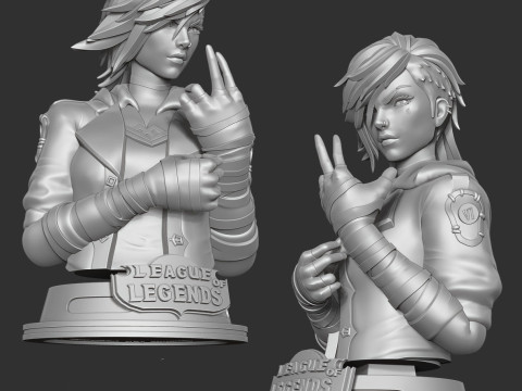 Vi Bust - Arcane Fanart Ready To Print 3D Print Model