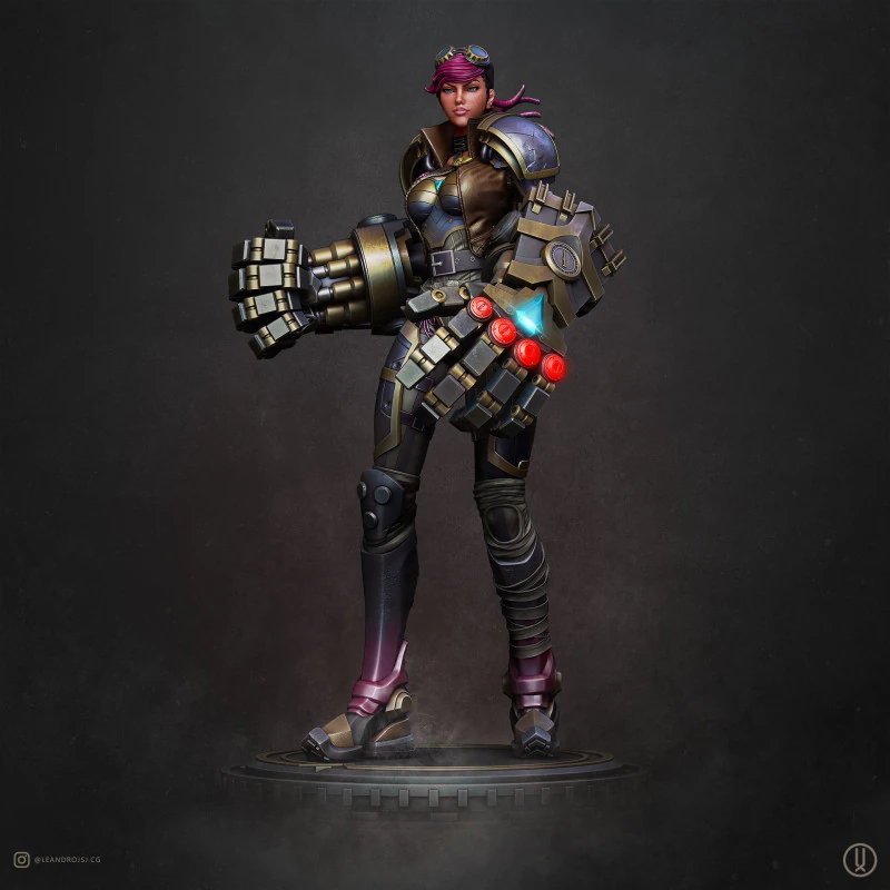 VI - League Of Legends 3D Print Model 3D Print Model .c4d .max .obj .3ds .fbx .stl .blend 