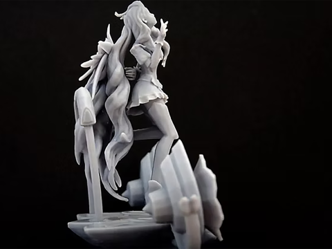 Seraphine League Of Legends 3D Figuries Ready To Print Model Cetak 3D