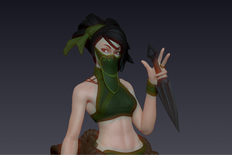 Akali League of Legends Ready To Print 3D-Druckmodell .c4d .max .obj .3ds .fbx .stl .blend