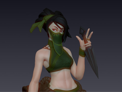 Akali League of Legends Ready To Print 3D Baskı Modeli