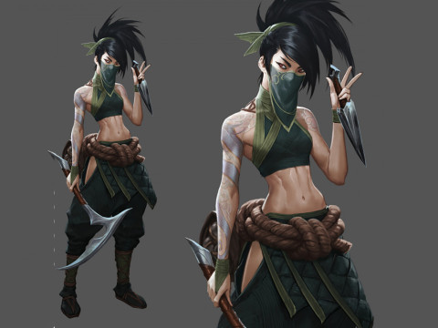 Akali League of Legends Ready To Print 3D-Druckmodell