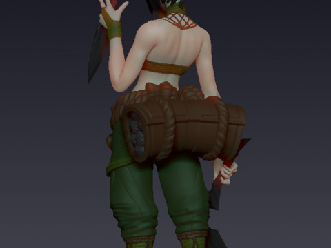 Akali League of Legends Ready To Print 3D-Druckmodell