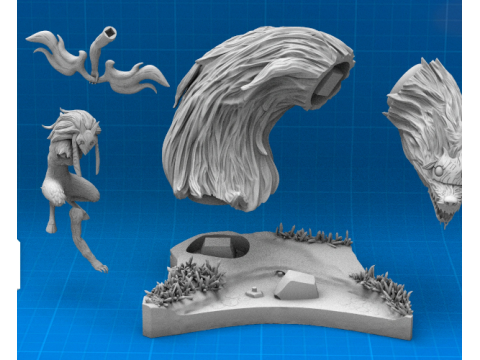 Kindred League of Legends Ready To Print Model do druku 3D