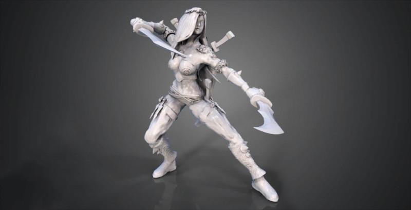 Katarina Ready To Print 3D Baskı Modeli .c4d .max .obj .3ds .fbx .stl .blend