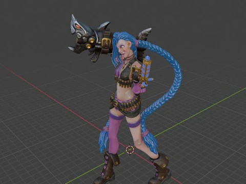 Jinx - League of Legends pronto per la stampa Modello di stampa 3D