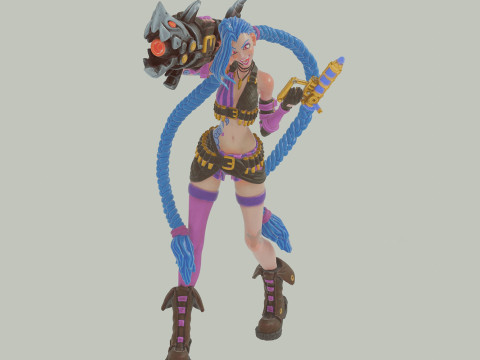 Jinx - League of Legends Ready To Print Model do druku 3D