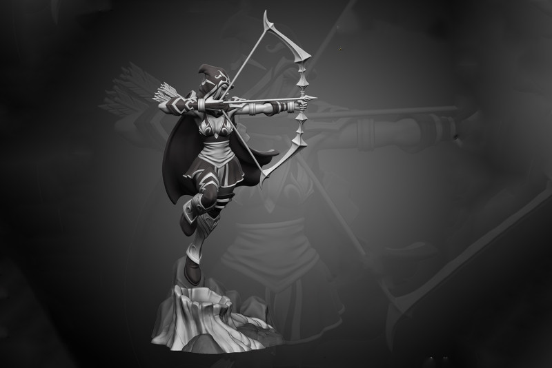 Ashe - League of Legends Ready To Print Modello di stampa 3D .c4d .max .obj .3ds .fbx .stl .blend