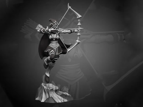 애쉬 - 리그 오브 레전드 인쇄 준비 완료 3D 프린트 모델