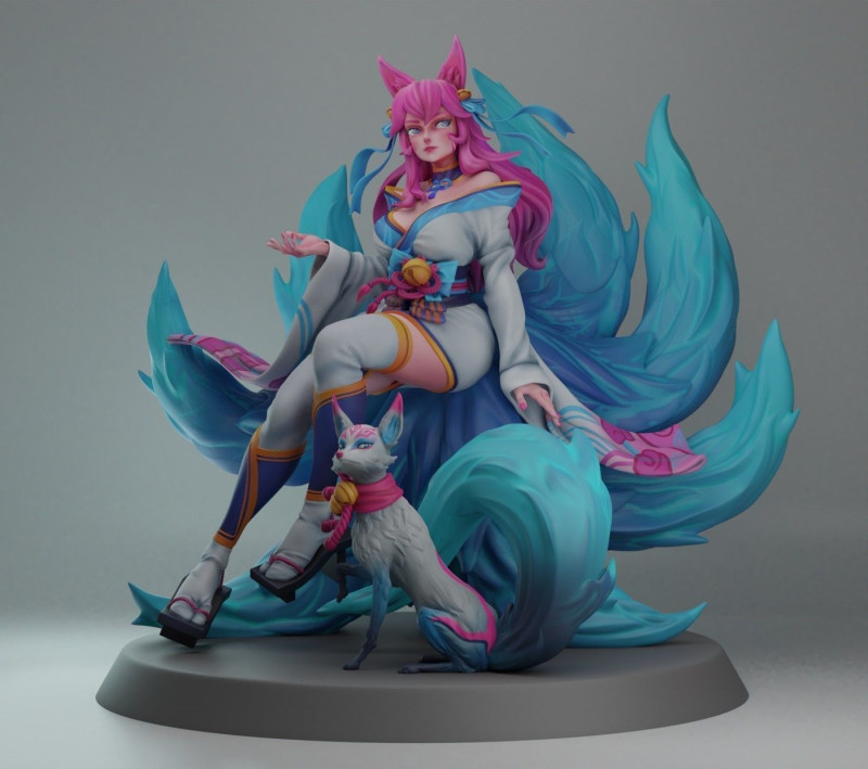 Sprite Blossom Ahri Ready To Print 3D प्रिंट मॉडल .c4d .max .obj .3ds .fbx .stl .blend
