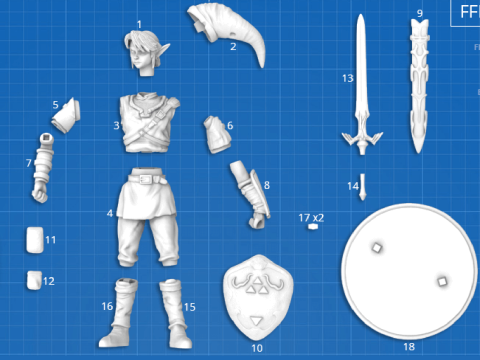 Link Legend of Zelda Ready To Print 3D 프린트 모델