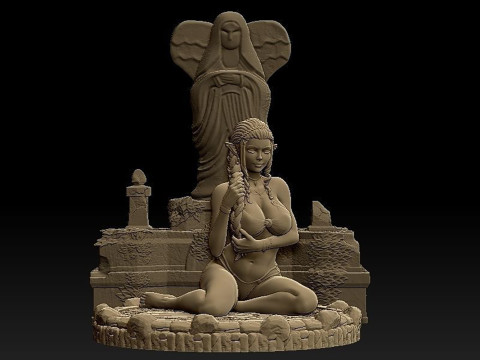 Pricess Zelda on the beach Ready To Print 3D-printmodel