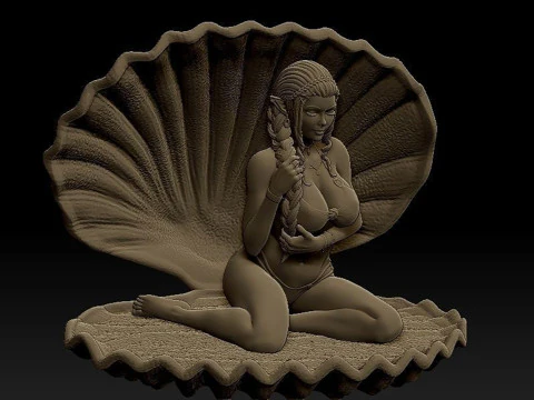 Pricess Zelda on the beach Ready To Print 3D Print Model