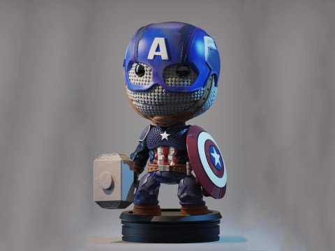 Little Big Planet-Captain America Ready To Print 3D 프린트 모델