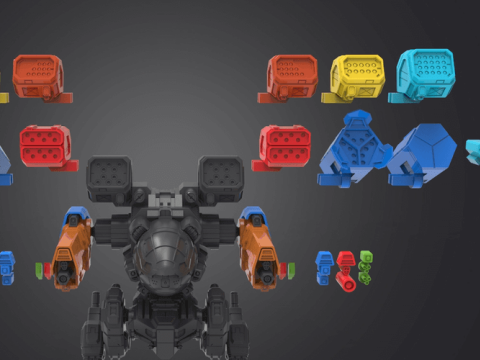 Mad Cat Mk II Weapon Kit Ready To Print 3D 프린트 모델