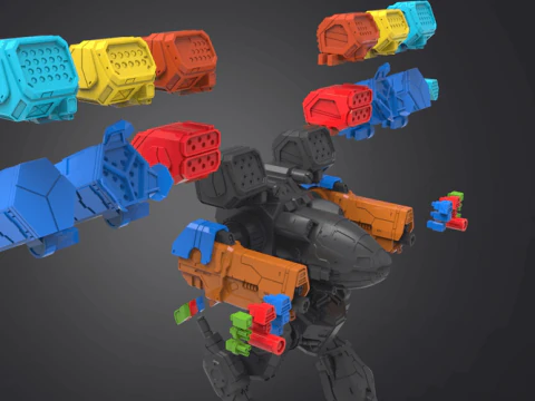 Mad Cat Mk II Weapon Kit Ready To Print 3D Print Model