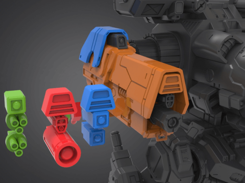 Mad Cat Mk II Weapon Kit Ready To Print 3D 프린트 모델