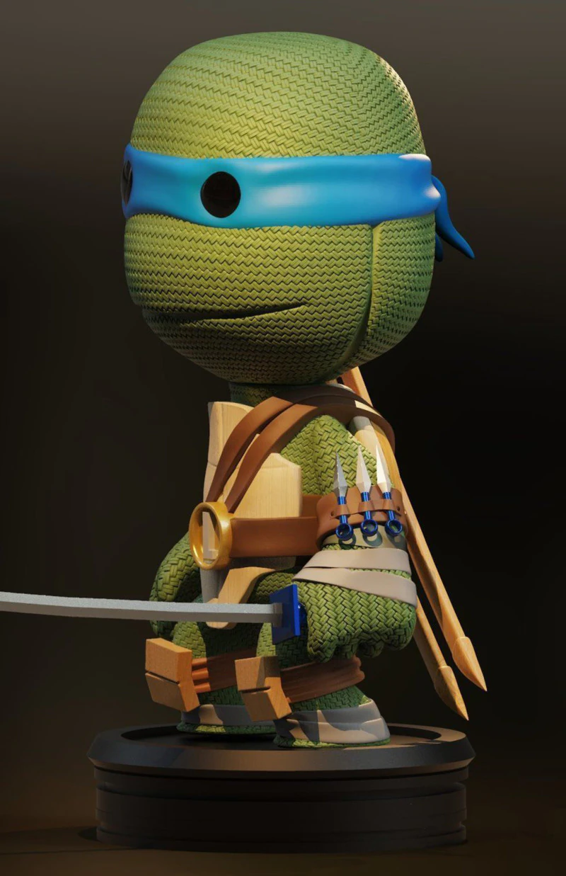 Leonardo Teenage Mutant Ninja Turtle Ready To Print 3D Print Model .c4d .max .obj .3ds .fbx .stl .blend 