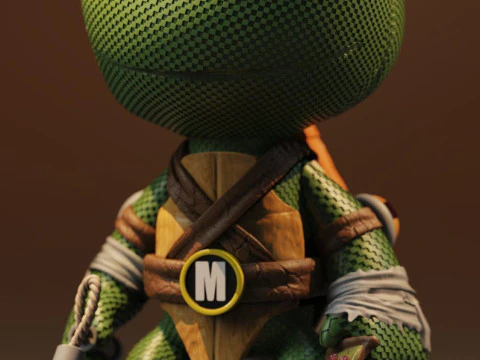 Michelangelo Teenage Mutant Ninja Turtle pronto para imprimir Modelo de Impressão 3D