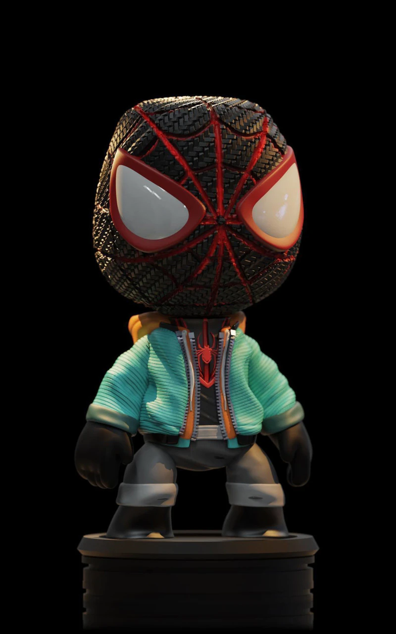 Miles Morales Ready To Print 3D Print Model .c4d .max .obj .3ds .fbx .stl .blend