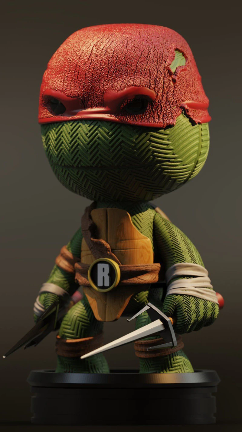 Raphael Teenage Mutant Ninja Turtle Ready To Print 3D Print Model .c4d .max .obj .3ds .fbx .stl .blend 