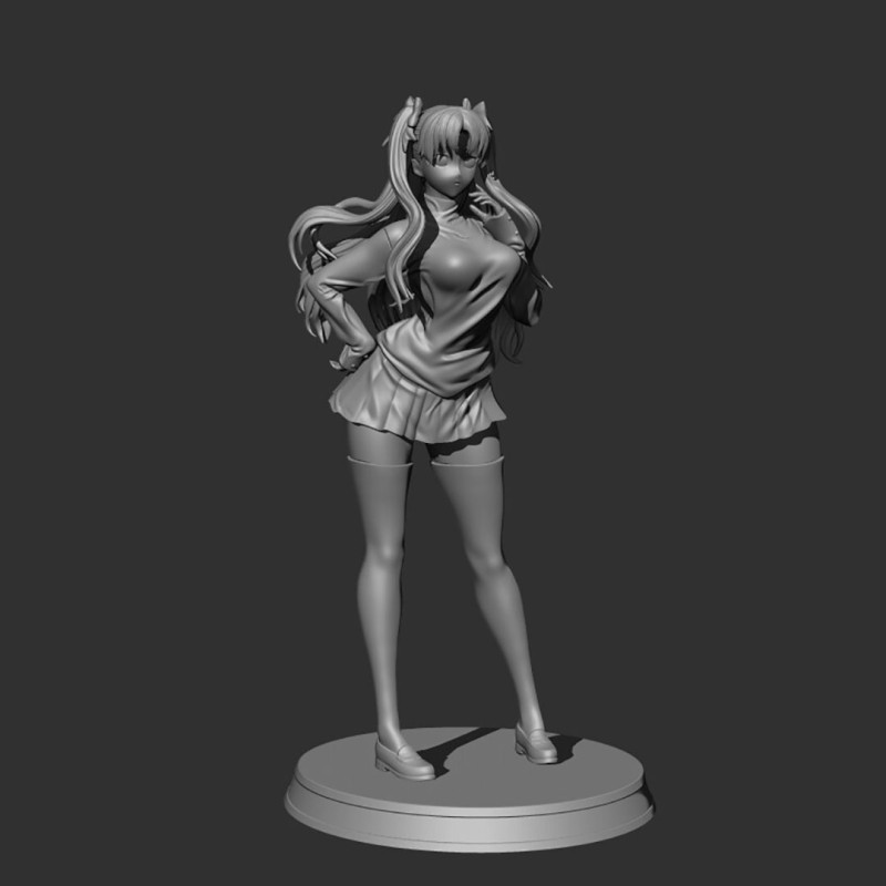 Rin Tohsaka 3D Print Model .c4d .max .obj .3ds .fbx .stl .blend