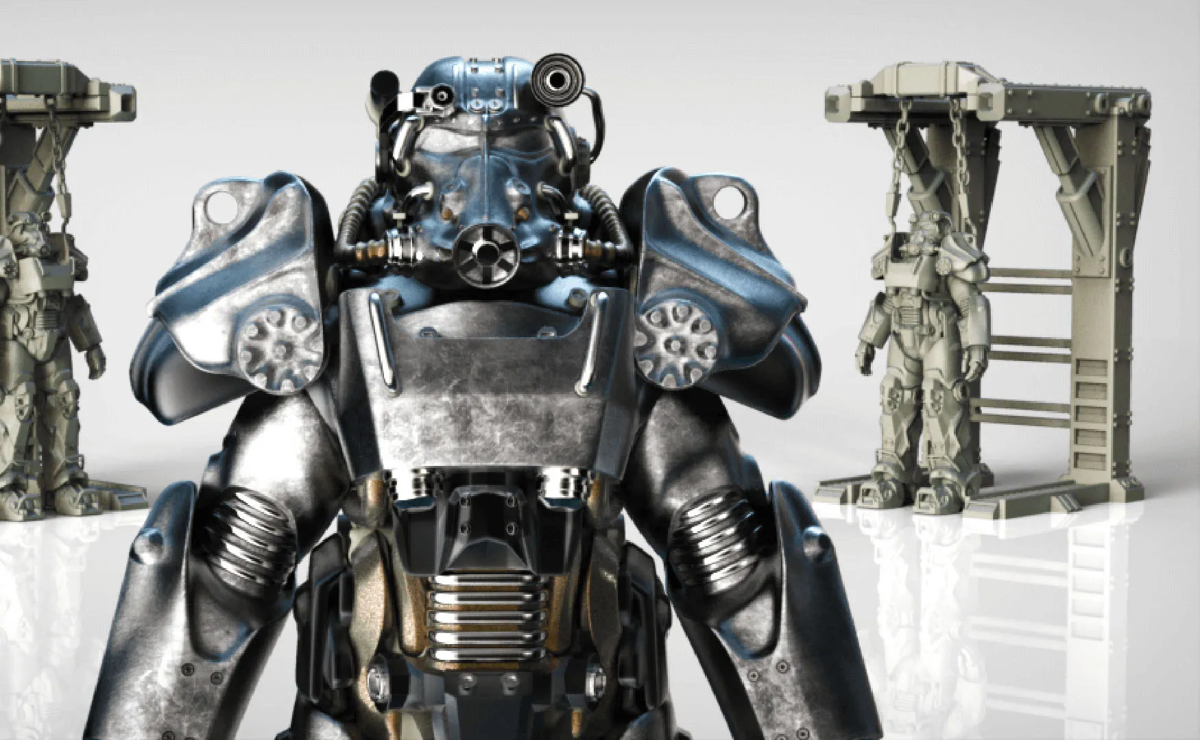 T-60 파워 아머 3D 프린트 모델 .c4d .max .obj .3ds .fbx .stl .blend 