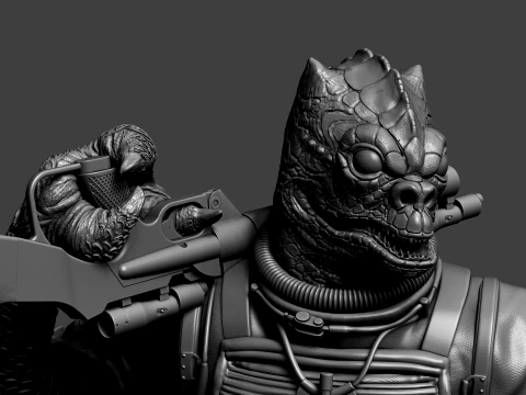 Star Wars Bossk 3D Print Model