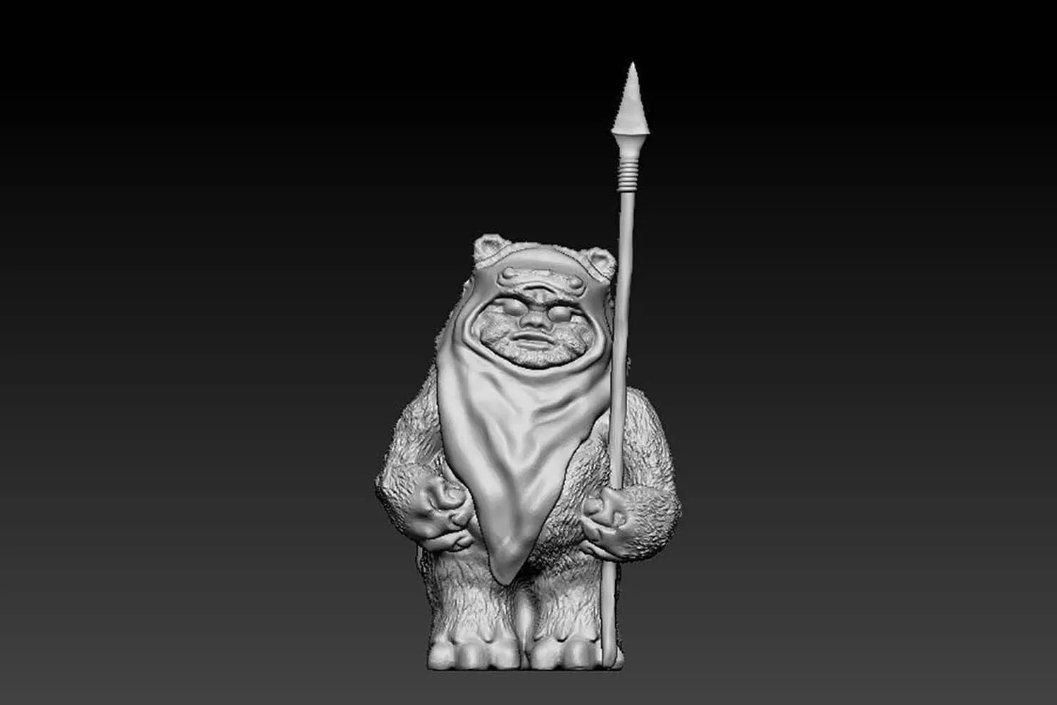 Ewok Star Wars 3D Print Model .c4d .max .obj .3ds .fbx .stl .blend 