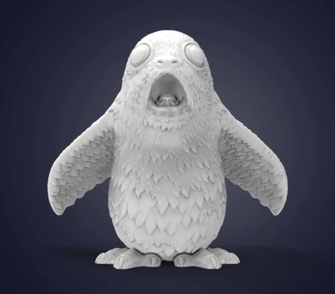 Porg Star Wars 3D Print Model .c4d .max .obj .3ds .fbx .stl .blend