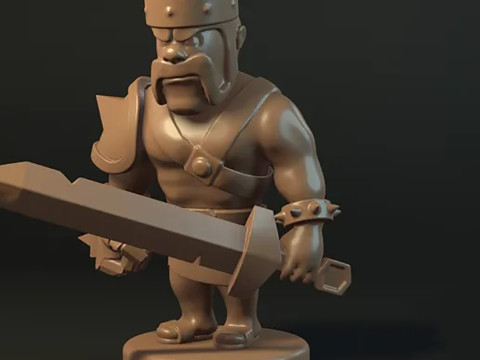 Barbarian King GAMBODY 3D Finger Ready to Print 3D 프린트 모델