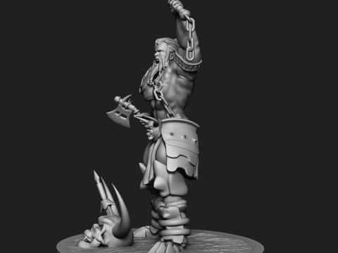 Barbarian Gambody 3D Printing Figurine 3D print model Modelo de impresión 3D